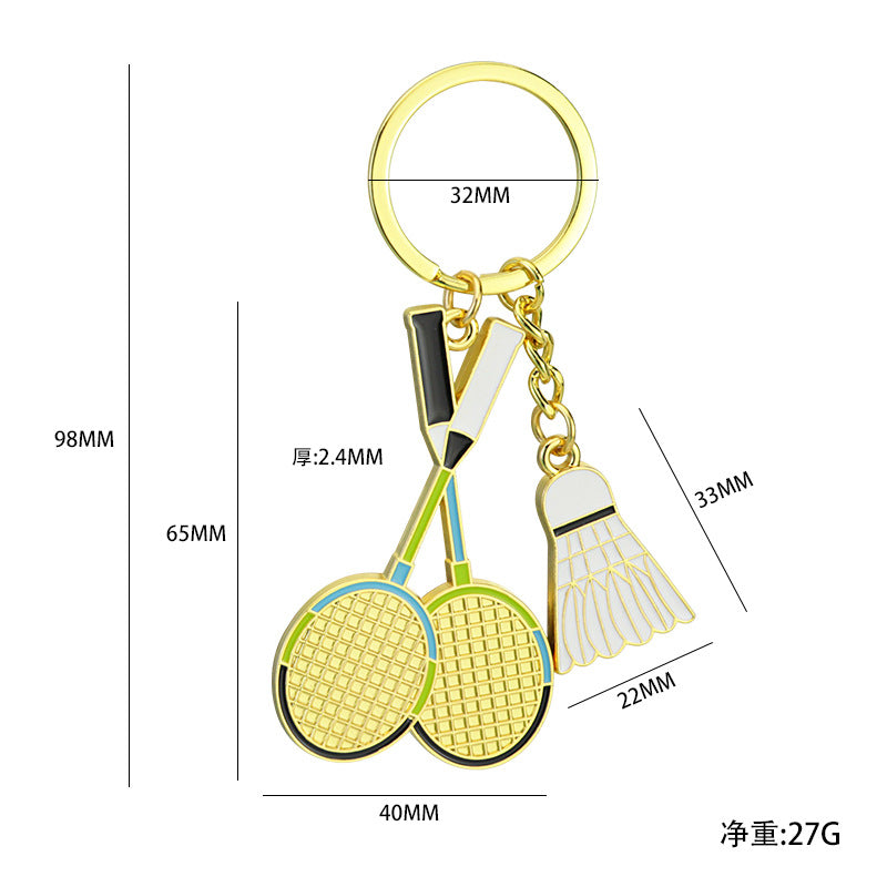 Wholesale Badminton Custom Sports Club Commemorative Small Pendant Keychain